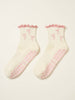 Pink Bow Ruffle Grip Sock