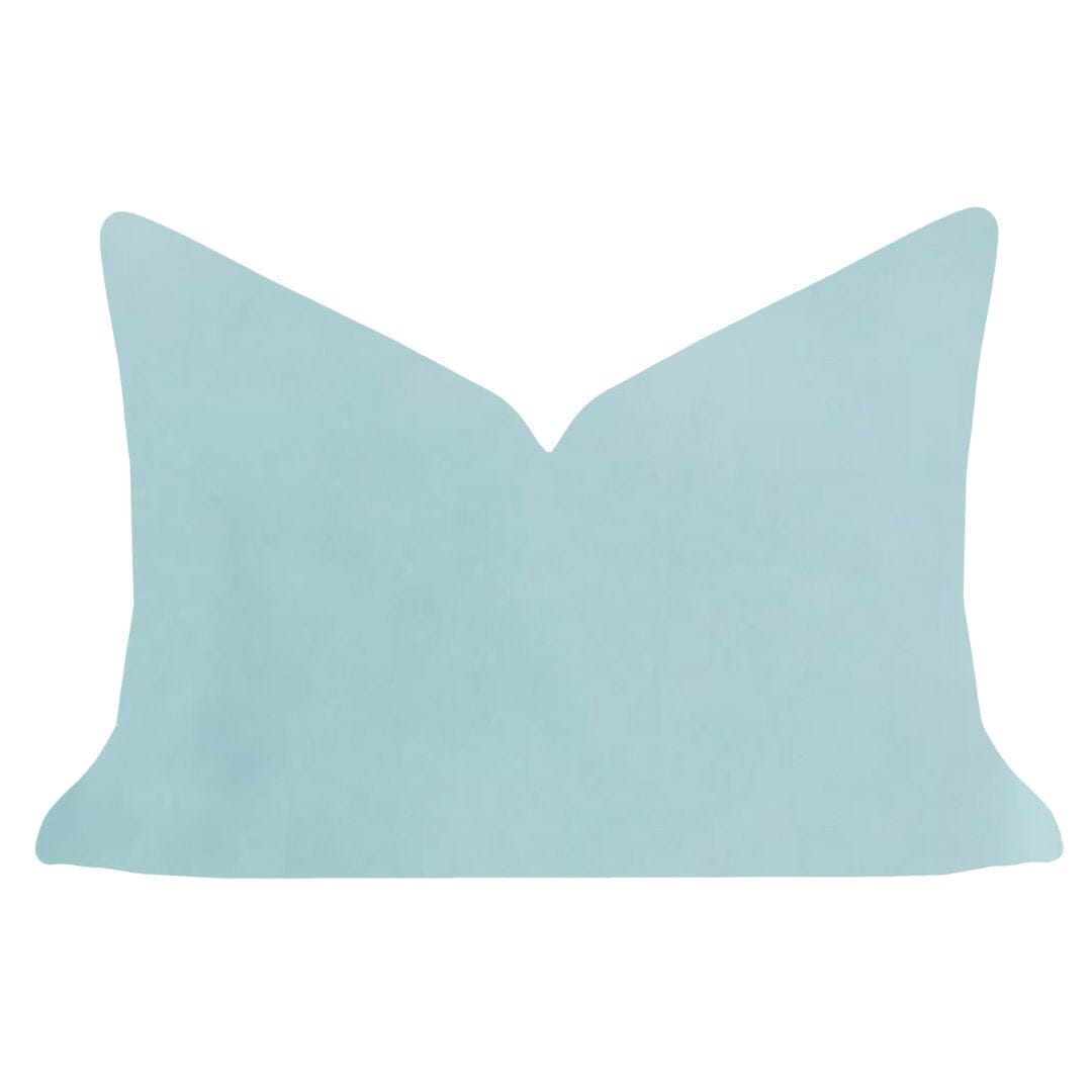 Laura Park Designs - Spa Blue Solid Velvet Pillow: 22" x 22" Throw Pillow