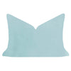 Laura Park Designs - Spa Blue Solid Velvet Pillow: 22" x 22" Throw Pillow