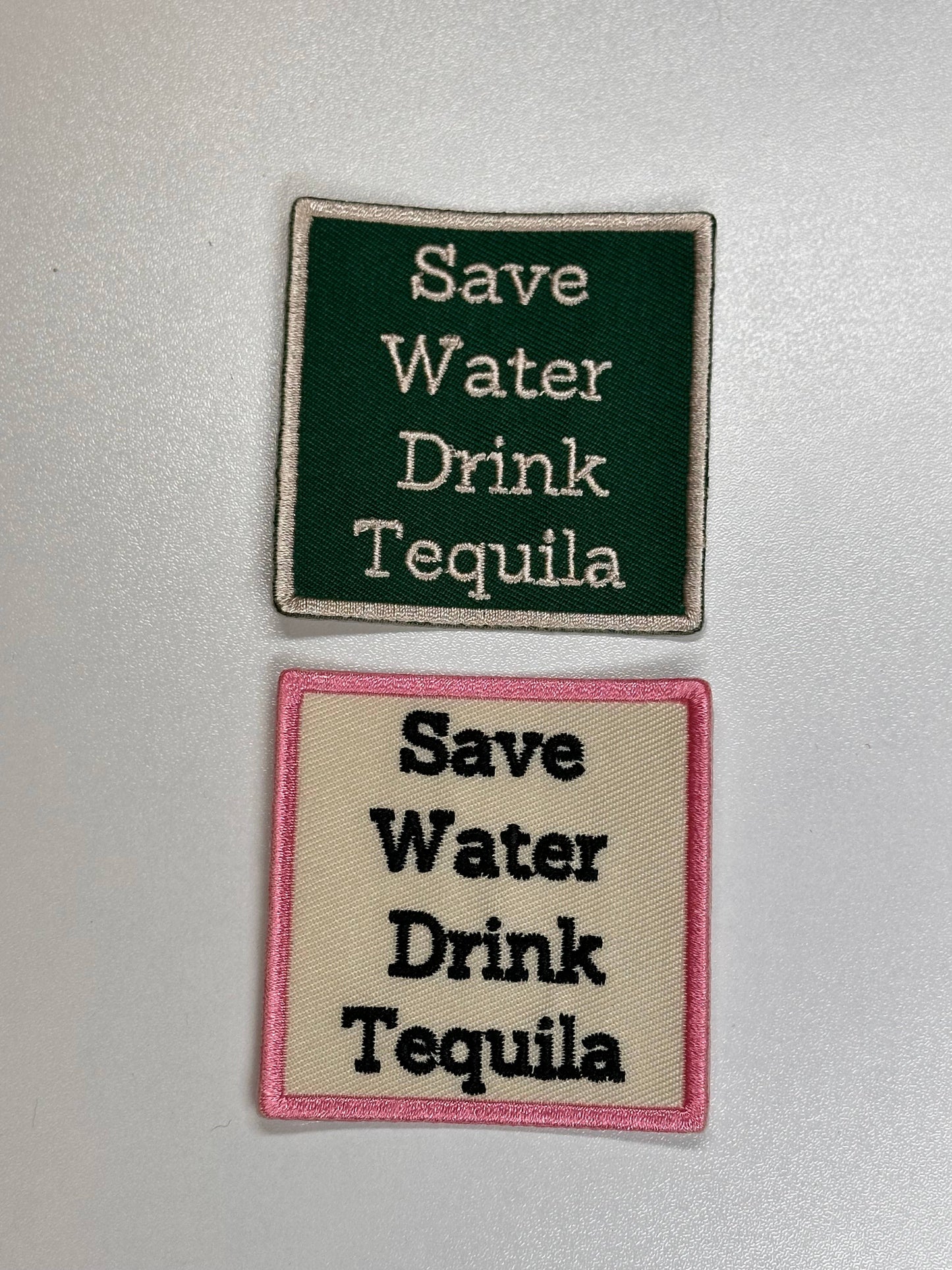 Aloe and Milk Boutique - Save Water Drink Tequila Pink Patch, tequila patch, tequila