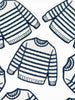Field Trip Threads - Breton Sweater Embroidered Patch Navy Cream Stripe Preppy