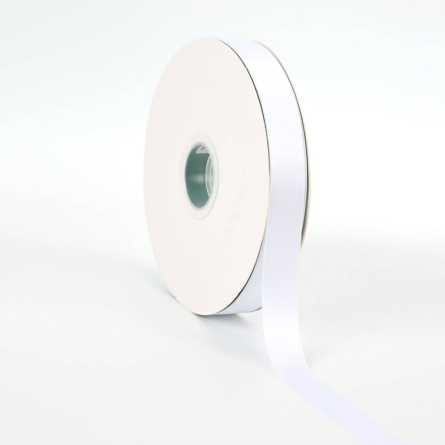LA Ribbons Wholesale - Double Face Satin Ribbon | White (029): 5/8" - 25 Yard Roll