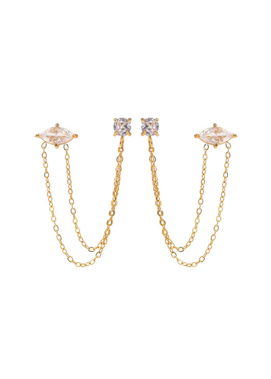Ellie Double Chain Studs
