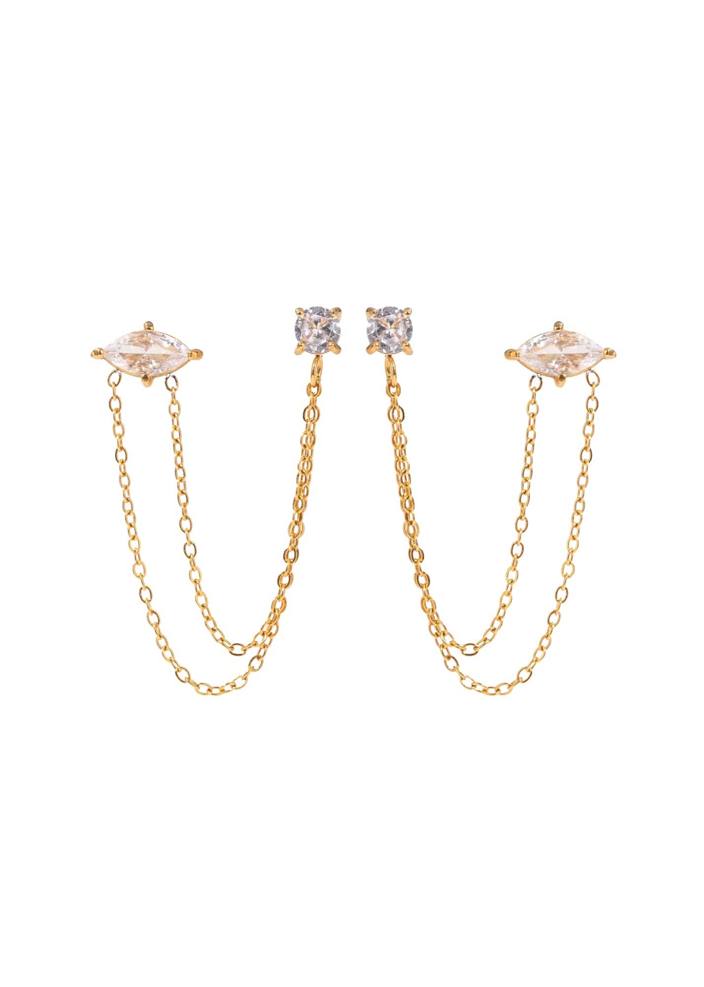 Ellie Double Chain Studs
