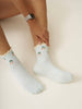 Effortless Club - 🍒 Cherry Ruffle Grip Sock [Baby Blue], Pilates Socks