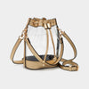 Sensibling Corp. - Solid Faux Leather Transparent Bucket Bag: Red