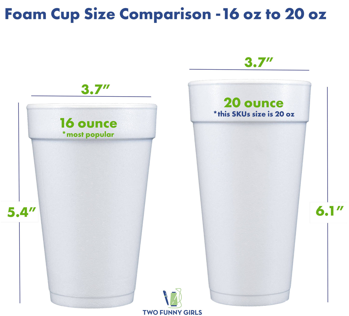 Two Funny Girls - Foam Cup - University of Alabama/Roll Tide (20 oz cups)