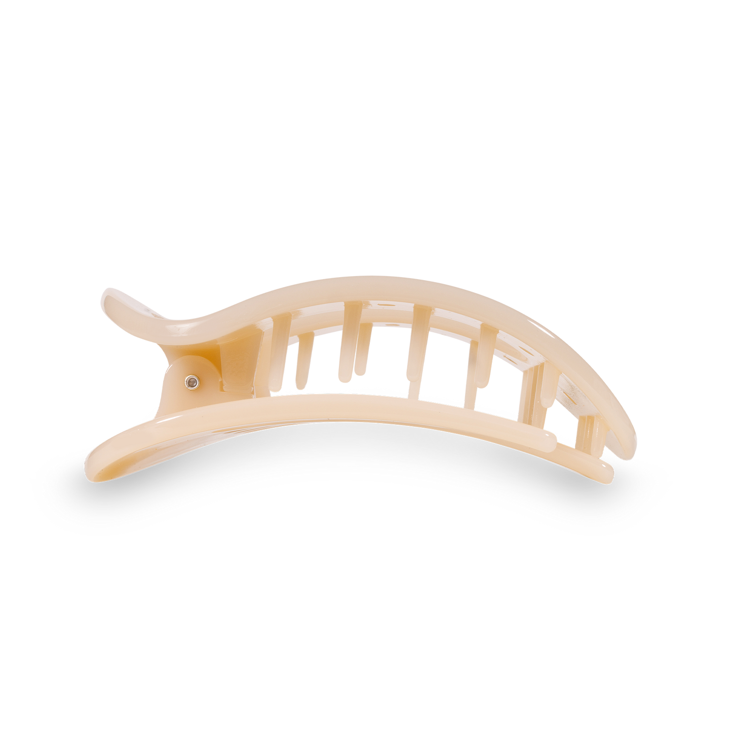 TELETIES - Round Flat Hair Clip | Small | Almond Beige