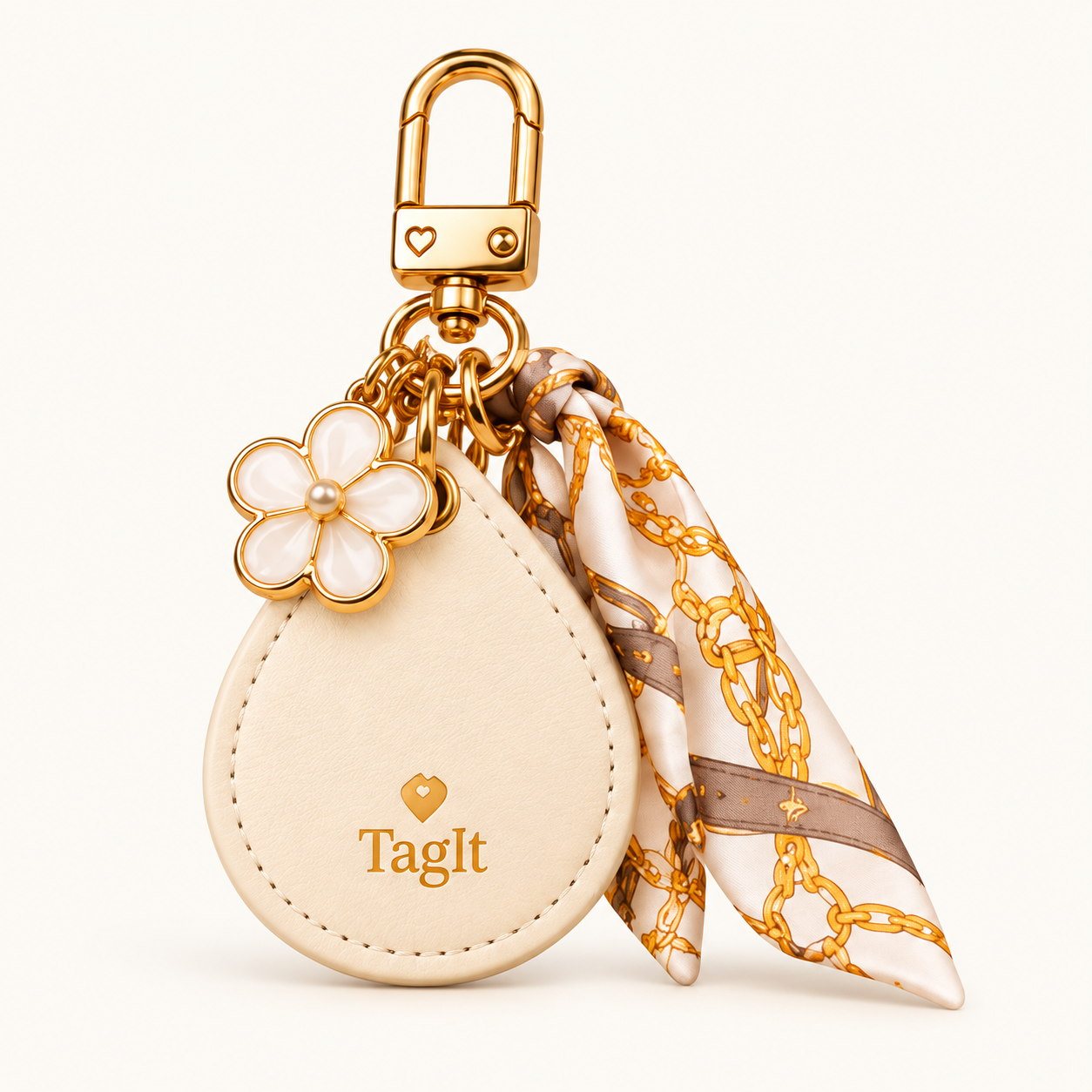 TagIt - Keep Close AirTag Keychain: Ivory