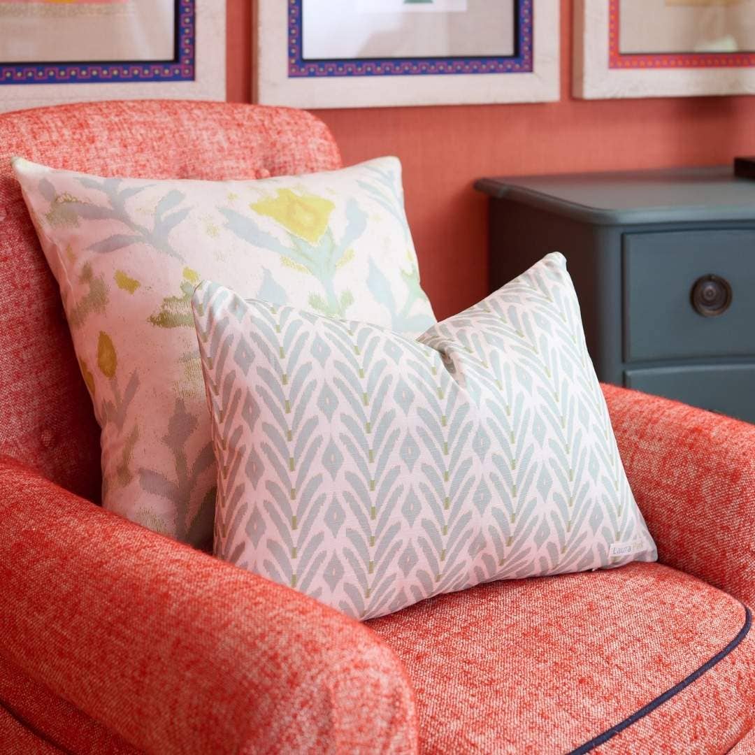 Laura Park Designs - Petal Garden Linen Decorative Pillow: 22” x 22” Throw Pillow