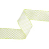 LA Ribbons Wholesale - 2 1/2" Wired Ribbon | Lime Green/White Woven | 10 Yard Roll