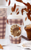 My Mind’s Eye - PLTG1821 - Brown Gingham Turkey To Go Cups (8ct 16oz)