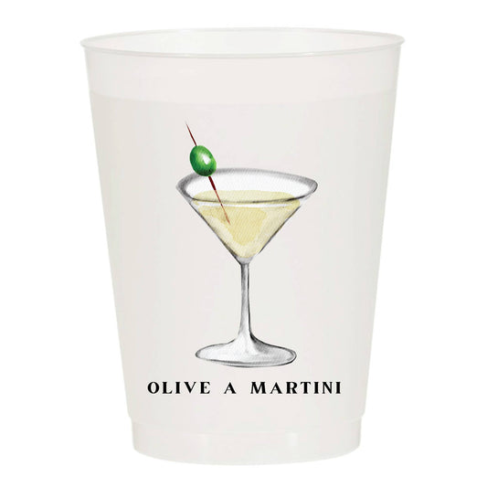 Sip Hip Hooray - Olive A Martini Frosted Cups: Pack of 6