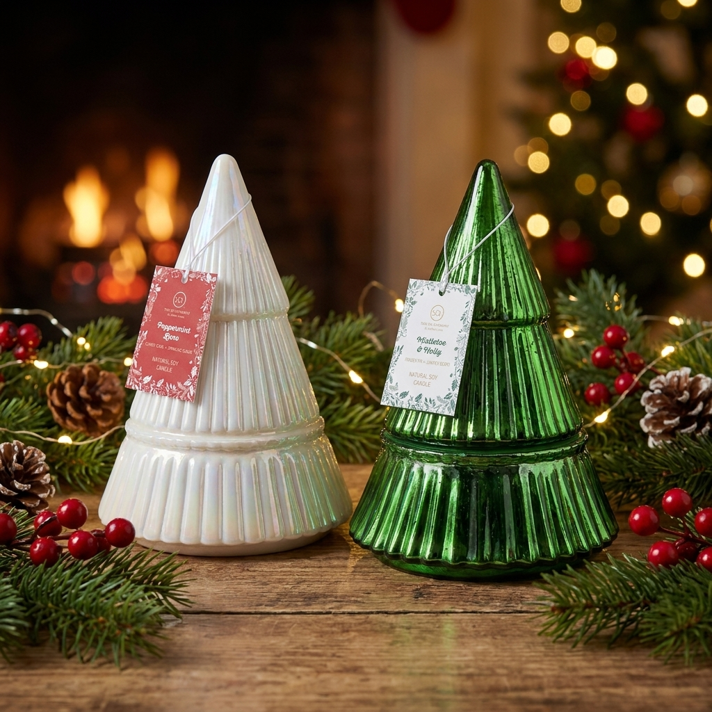 The SOi Company - White Tree 9oz Glass Tree  Peppermint Twist