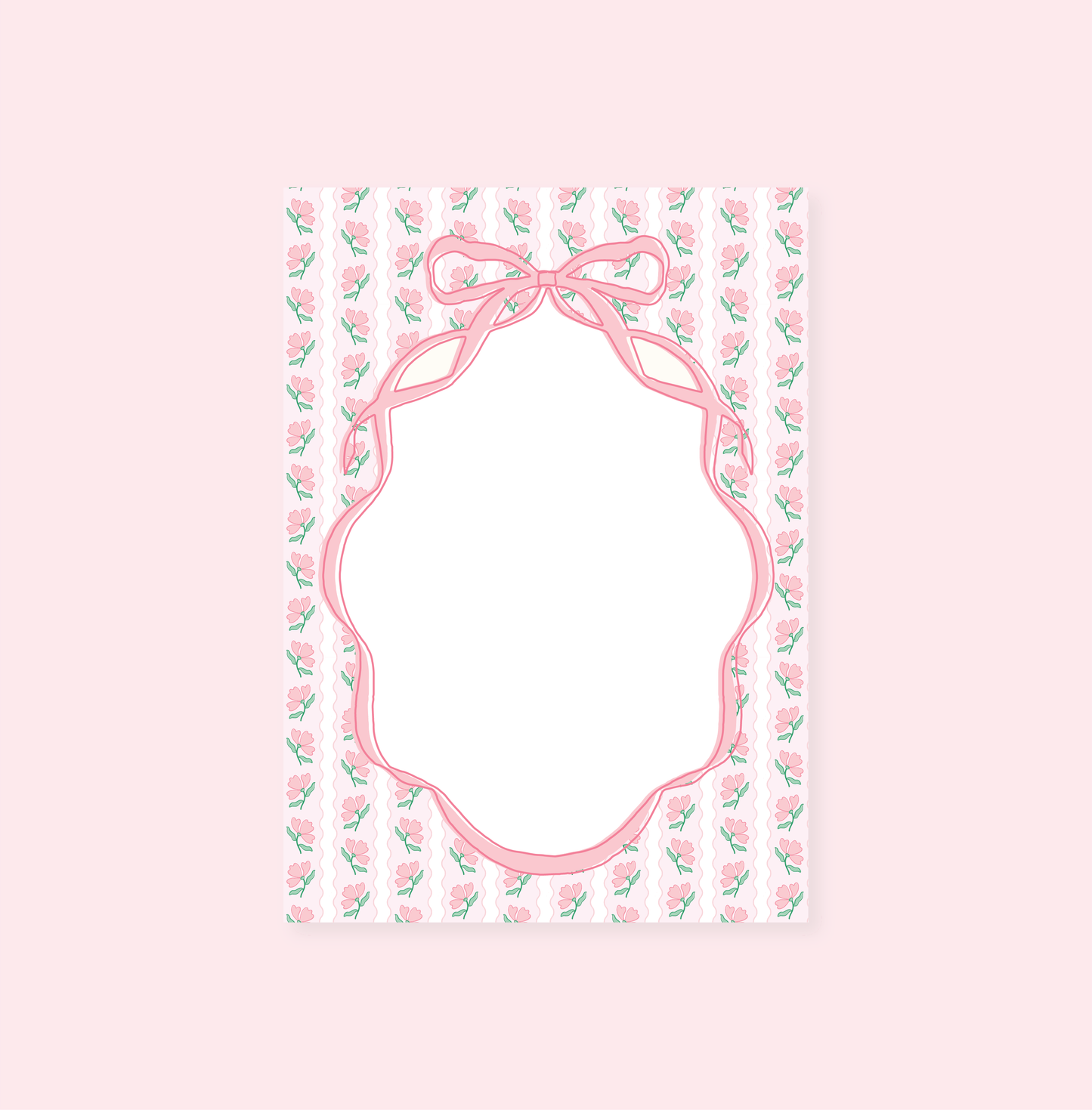Rock Paper Scissors - Pink Flower Ribbon Notepad