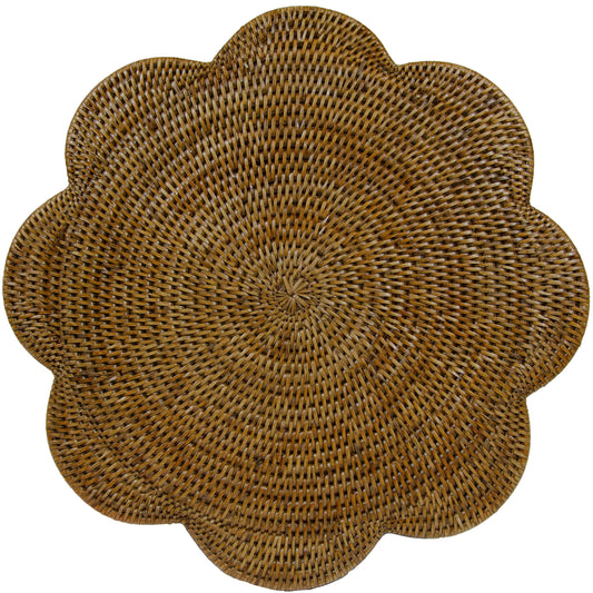 Caspari Rattan Scallop Placemat