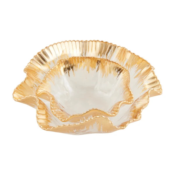Gold Ruffle Bowl Set