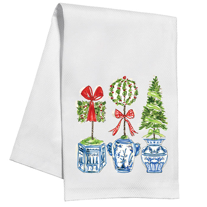 Holiday Topiaries Tea Towel