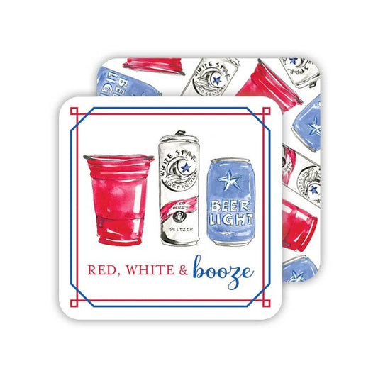 Red, White & Booze Paper Coaster