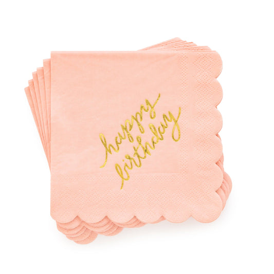 Sugar Paper - Cocktail Napkins, Pink Happy Birthday