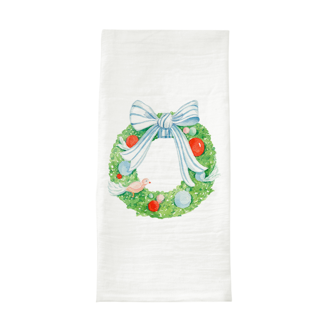 Holiday Wreath Tea Towel