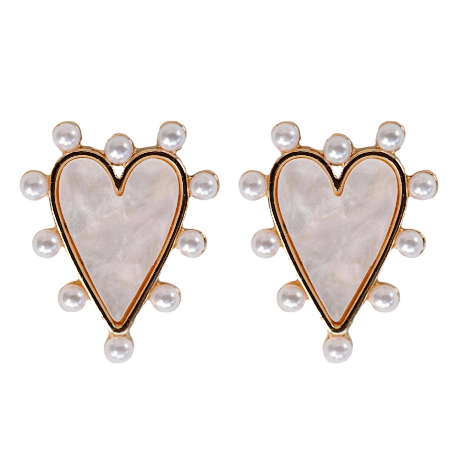 St Armands Designs of Sarasota - Pearl Studded Pink Tortoise Heart Earrings