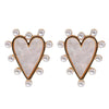 St Armands Designs of Sarasota - Pearl Studded Pink Tortoise Heart Earrings