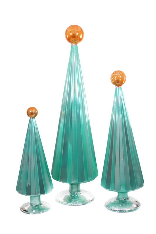 Pleated Tree - Mint & Orange