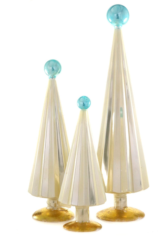 Pleated Tree -  White & Blue