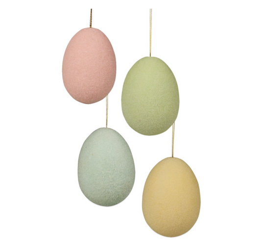 Pastel Flocked Egg Ornament