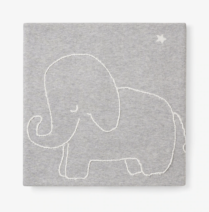 Embroidered Elephant Blanket