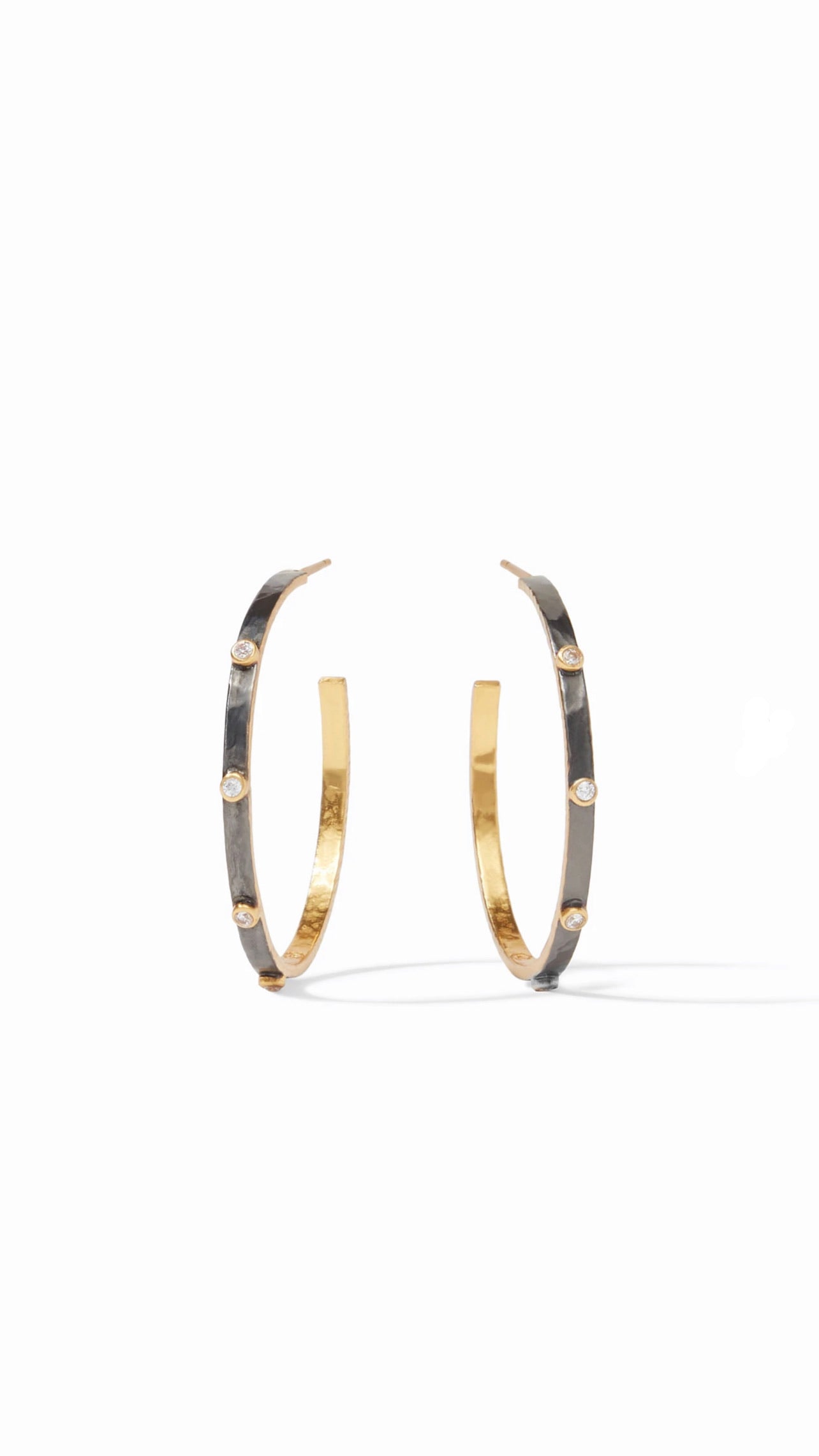 Julie Vos Crescent Hoops Mixed Metal